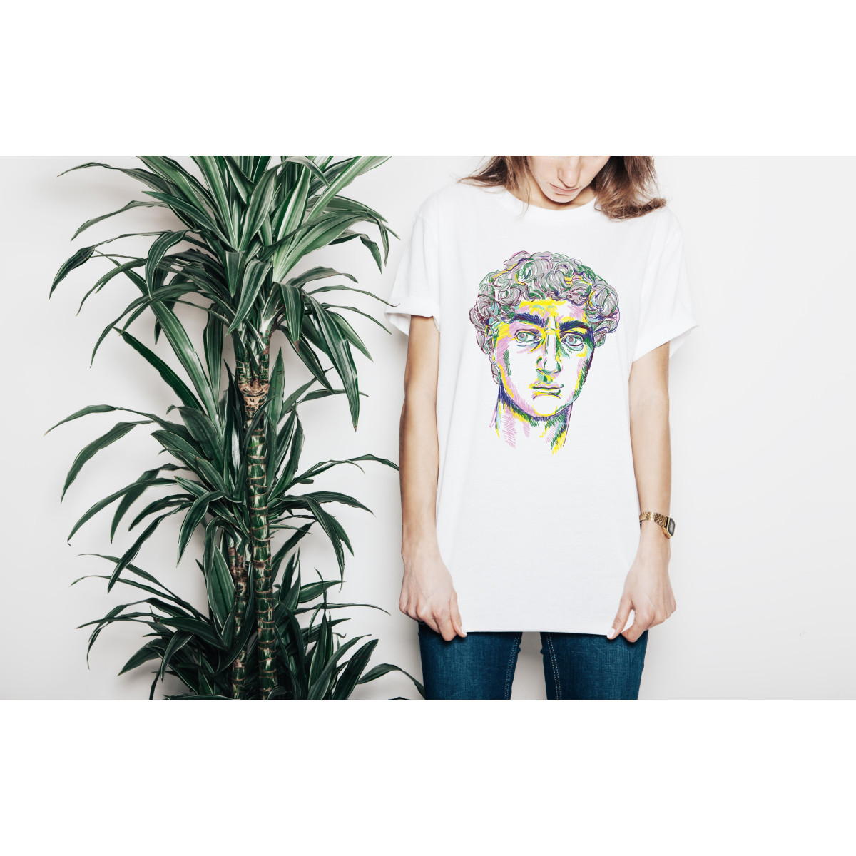 T-shirt lady slim DTG david Renewal