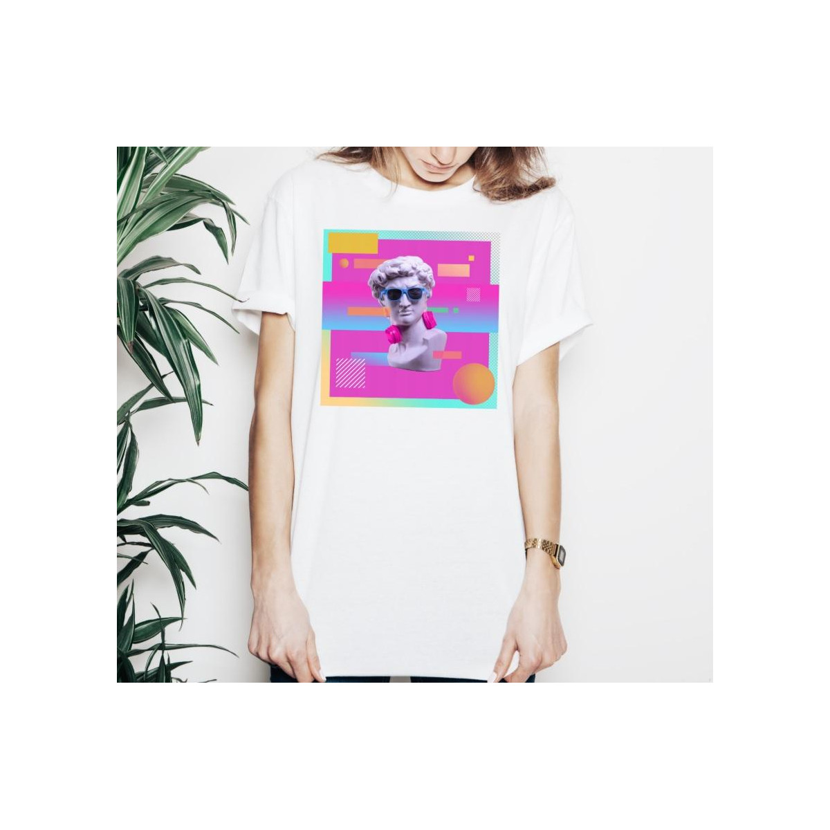 T-shirt lady slim DTG david Earphone