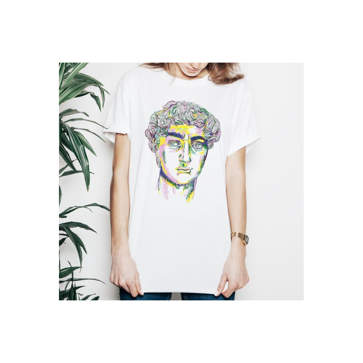 T-shirt lady slim DTG david Renewal