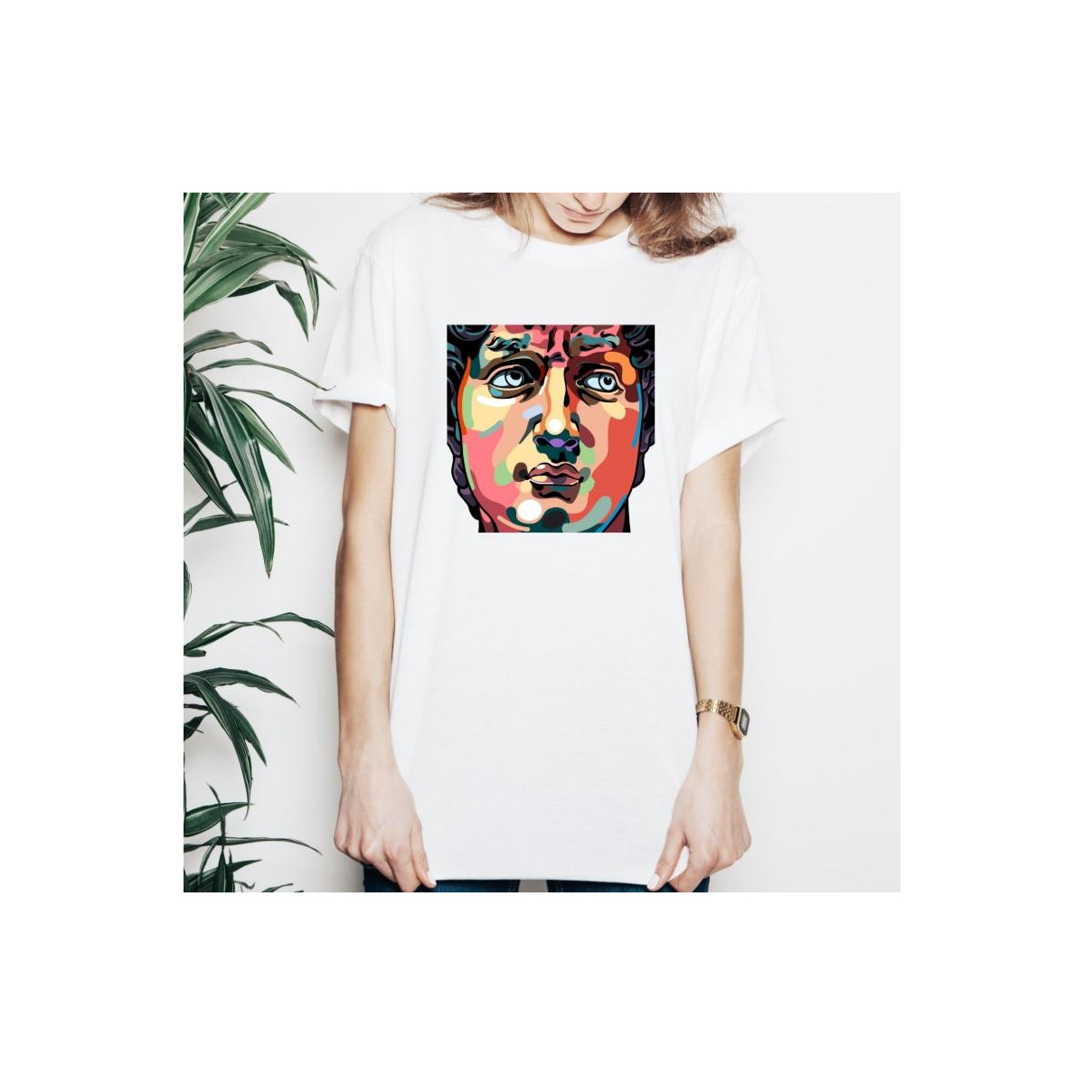 T-shirt lady slim DTG cactus