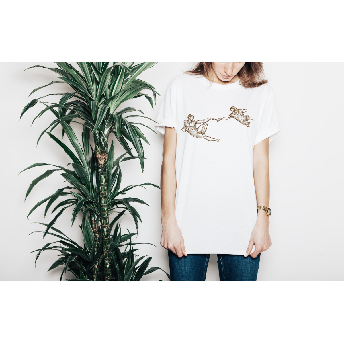 T-shirt lady slim DTG cactus