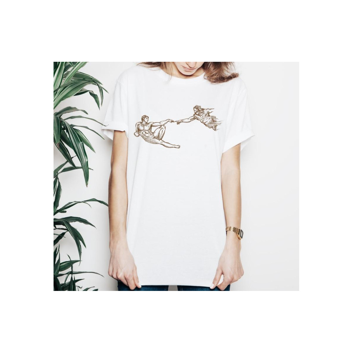 T-shirt lady slim DTG cactus