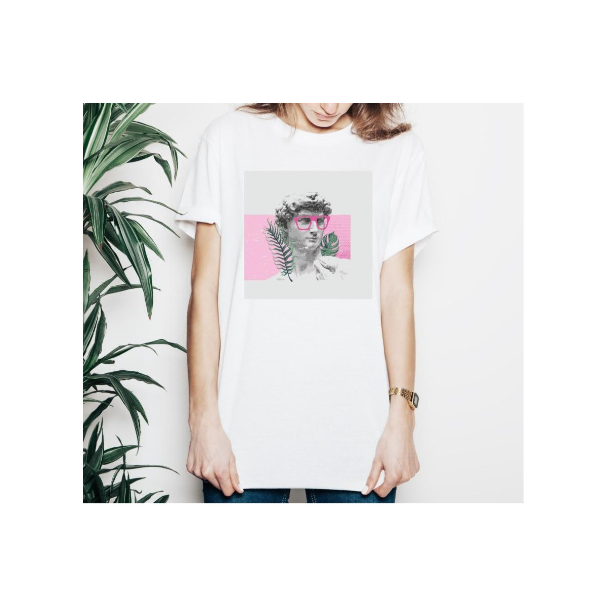 T-shirt lady slim DTG cactus