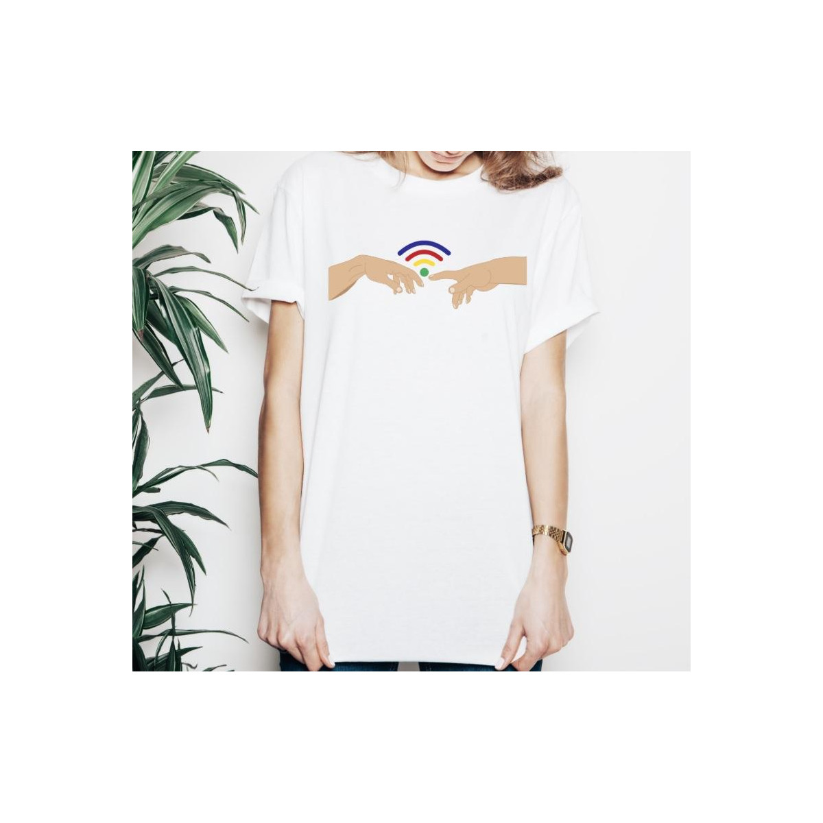 T-shirt lady slim DTG cactus