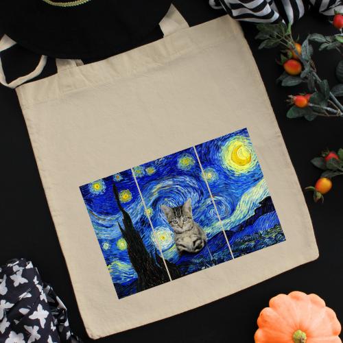 Torba bawełniana cat moon