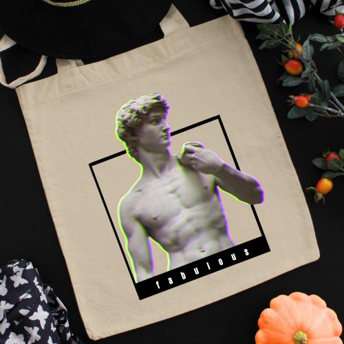 Torba bawełniana David michelangelo face