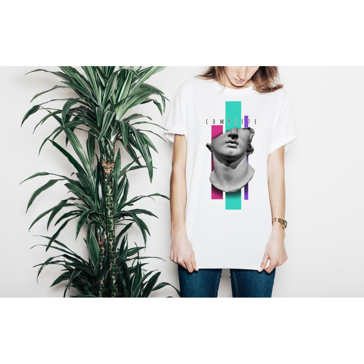 T-shirt lady slim DTG cactus