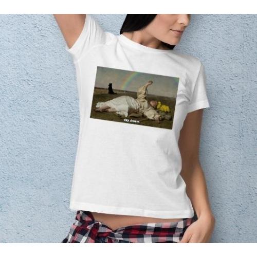 T-shirt lady slim DTG cactus