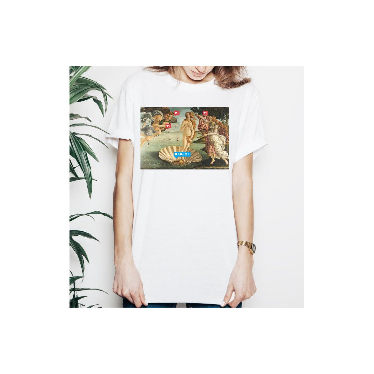 T-shirt lady slim DTG  van gogh
