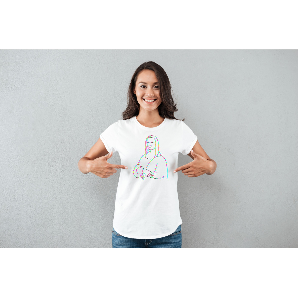 T-shirt lady slim DTG  van gogh