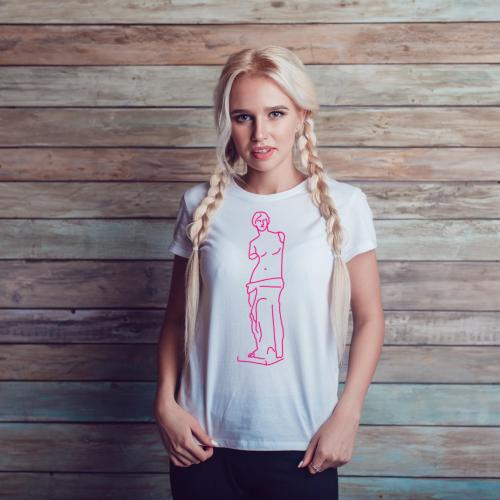 T-shirt lady slim DTG  van gogh