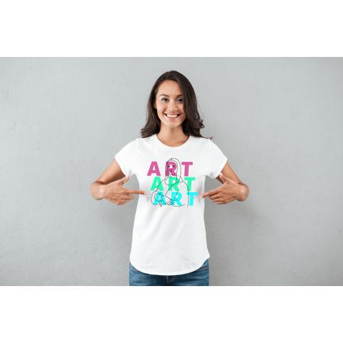 T-shirt lady slim DTG  van gogh