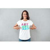 T-shirt lady slim DTG  van gogh