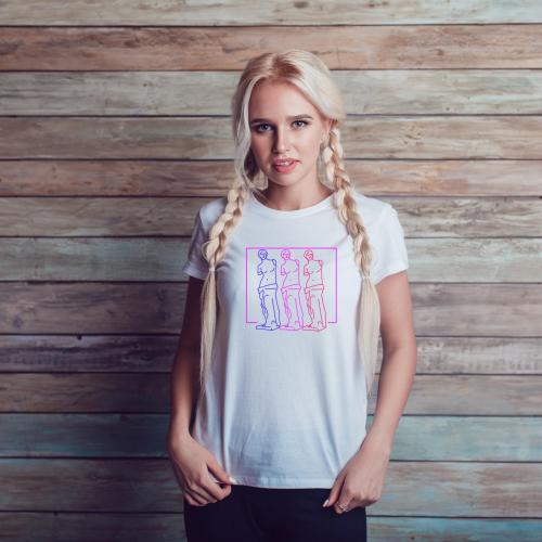 T-shirt lady slim DTG Venus Neon