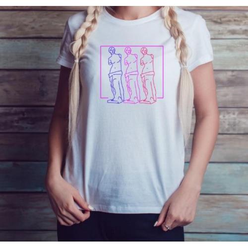 T-shirt lady slim DTG Venus Neon