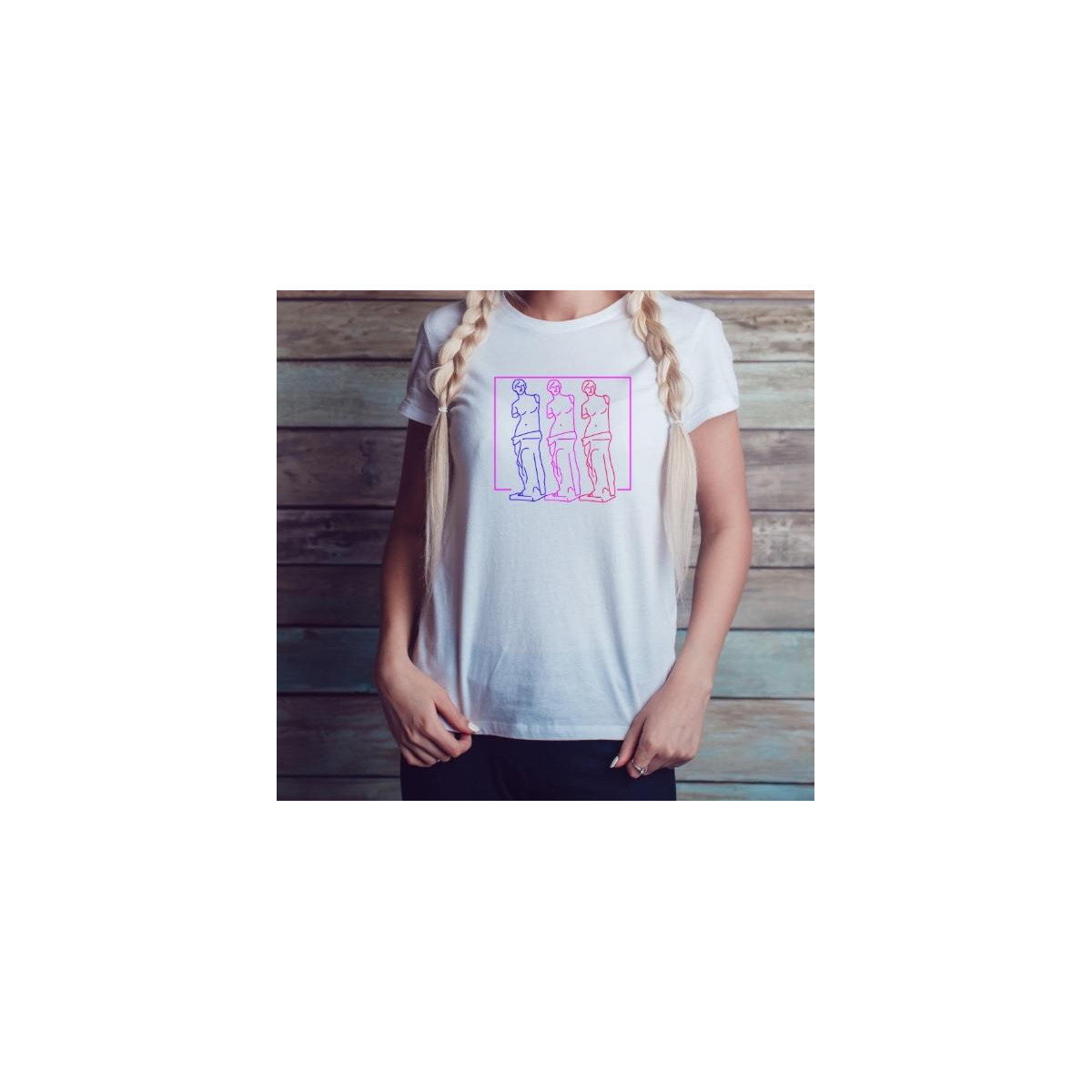 T-shirt lady slim DTG Venus Neon