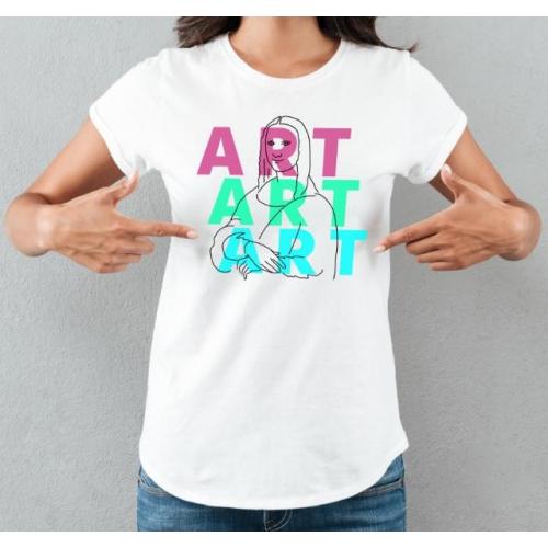 T-shirt lady slim DTG  van gogh