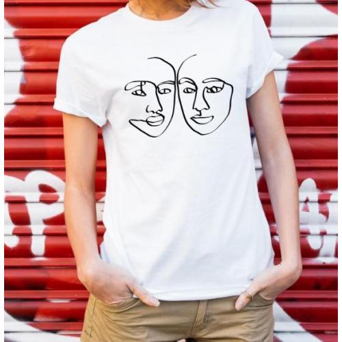 T-shirt lady slim DTG  van gogh