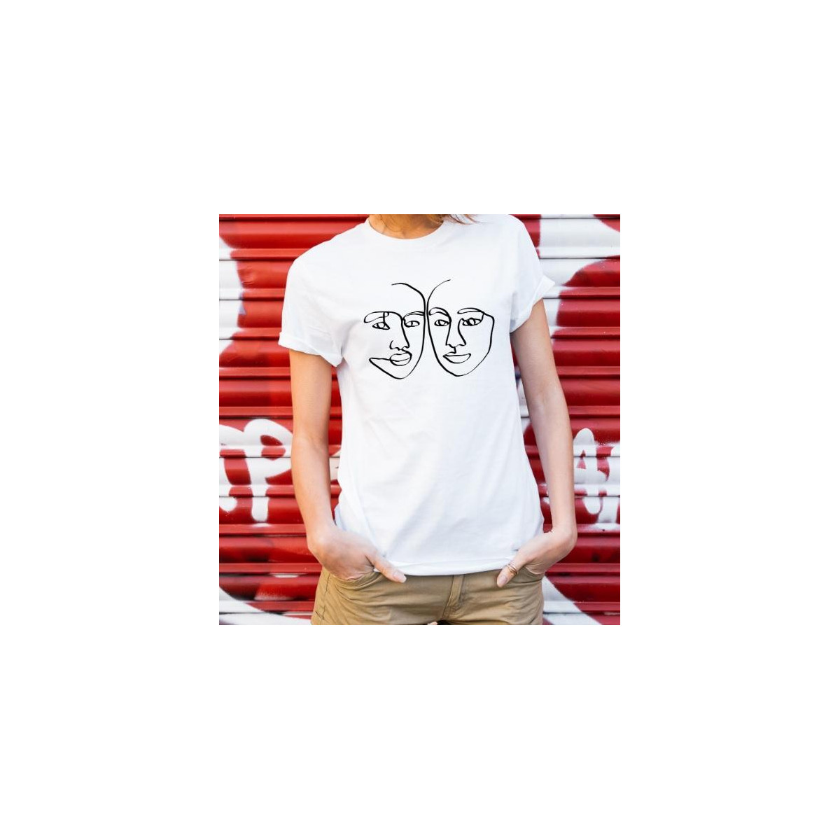 T-shirt lady slim DTG  van gogh