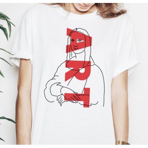 T-shirt lady slim DTG  van gogh