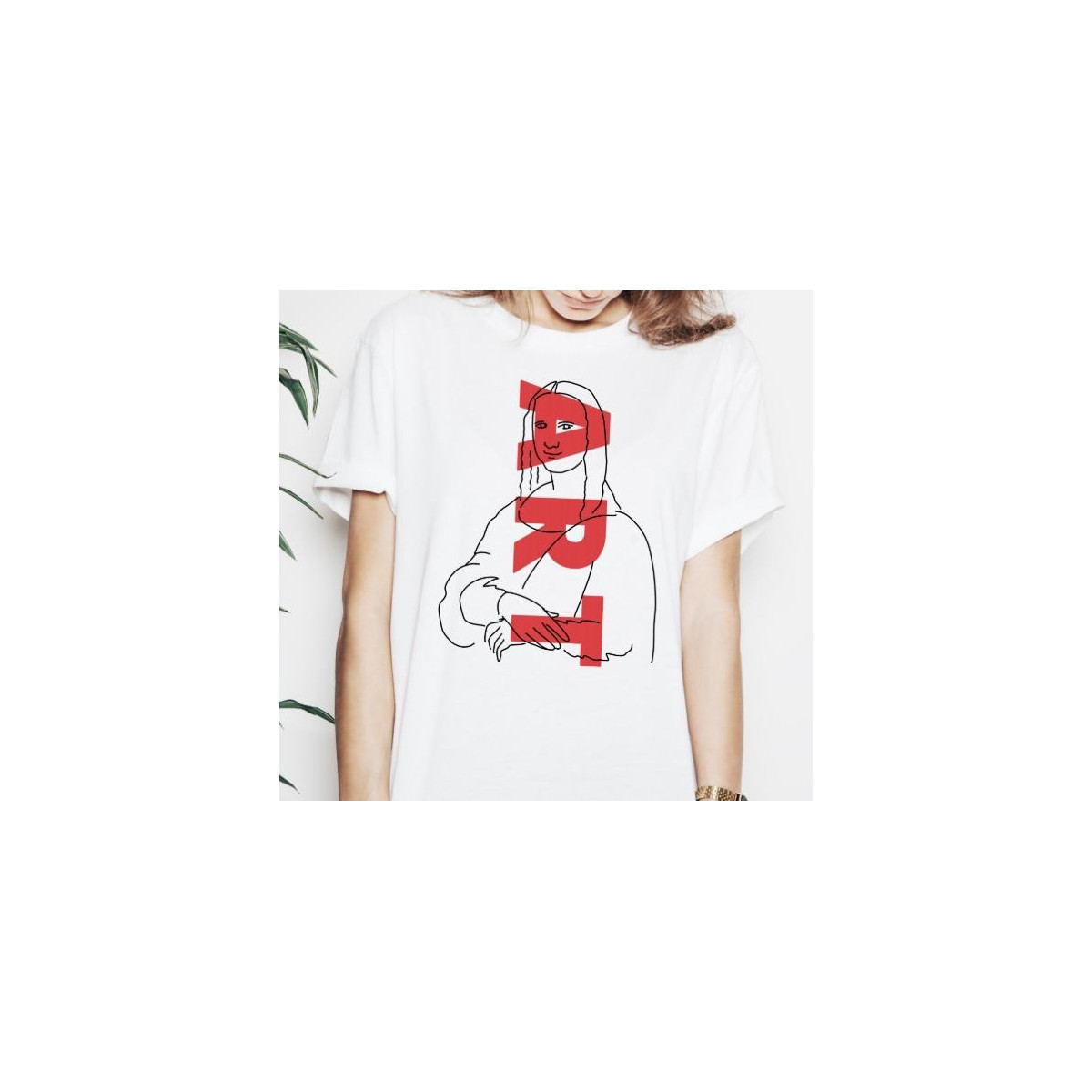 T-shirt lady slim DTG  van gogh