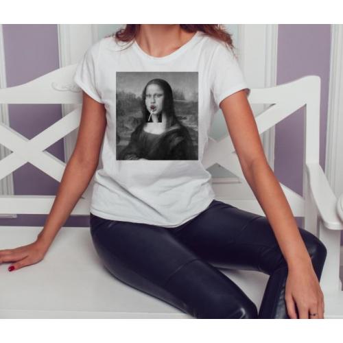 T-shirt lady slim DTG  van gogh