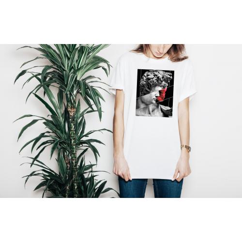 T-shirt lady slim DTG  van gogh