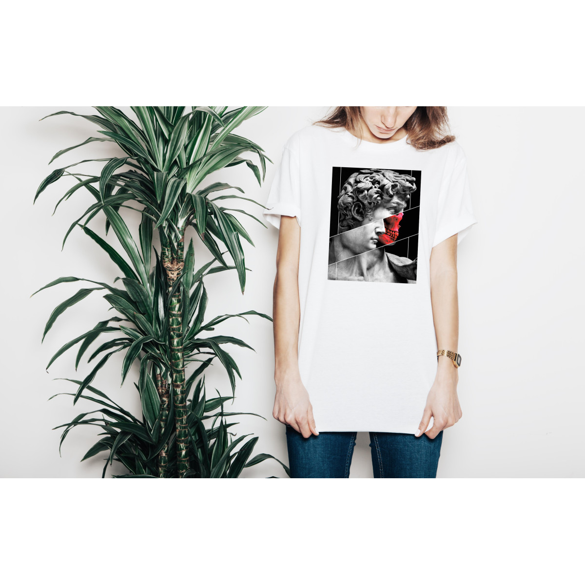 T-shirt lady slim DTG  van gogh