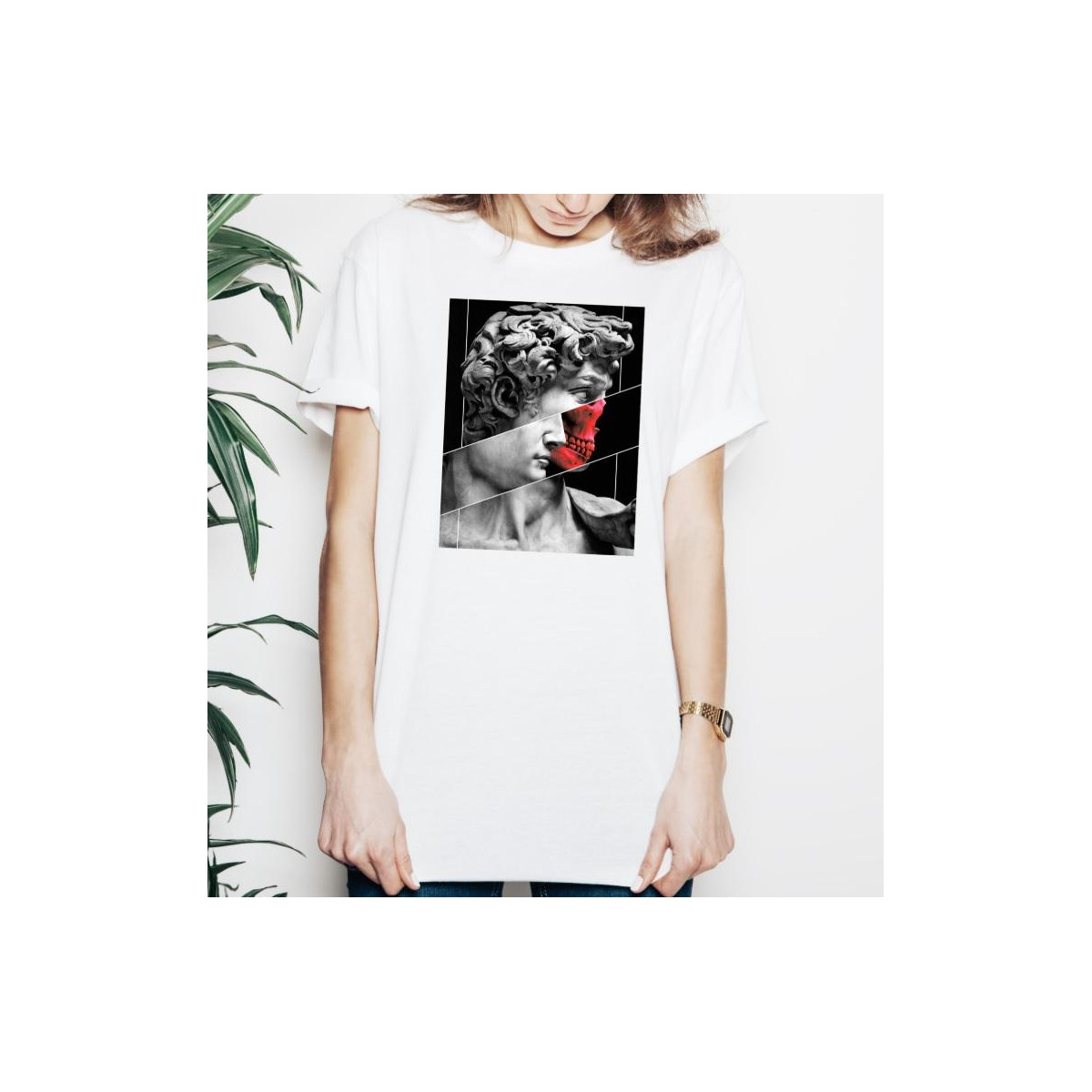 T-shirt lady slim DTG  van gogh