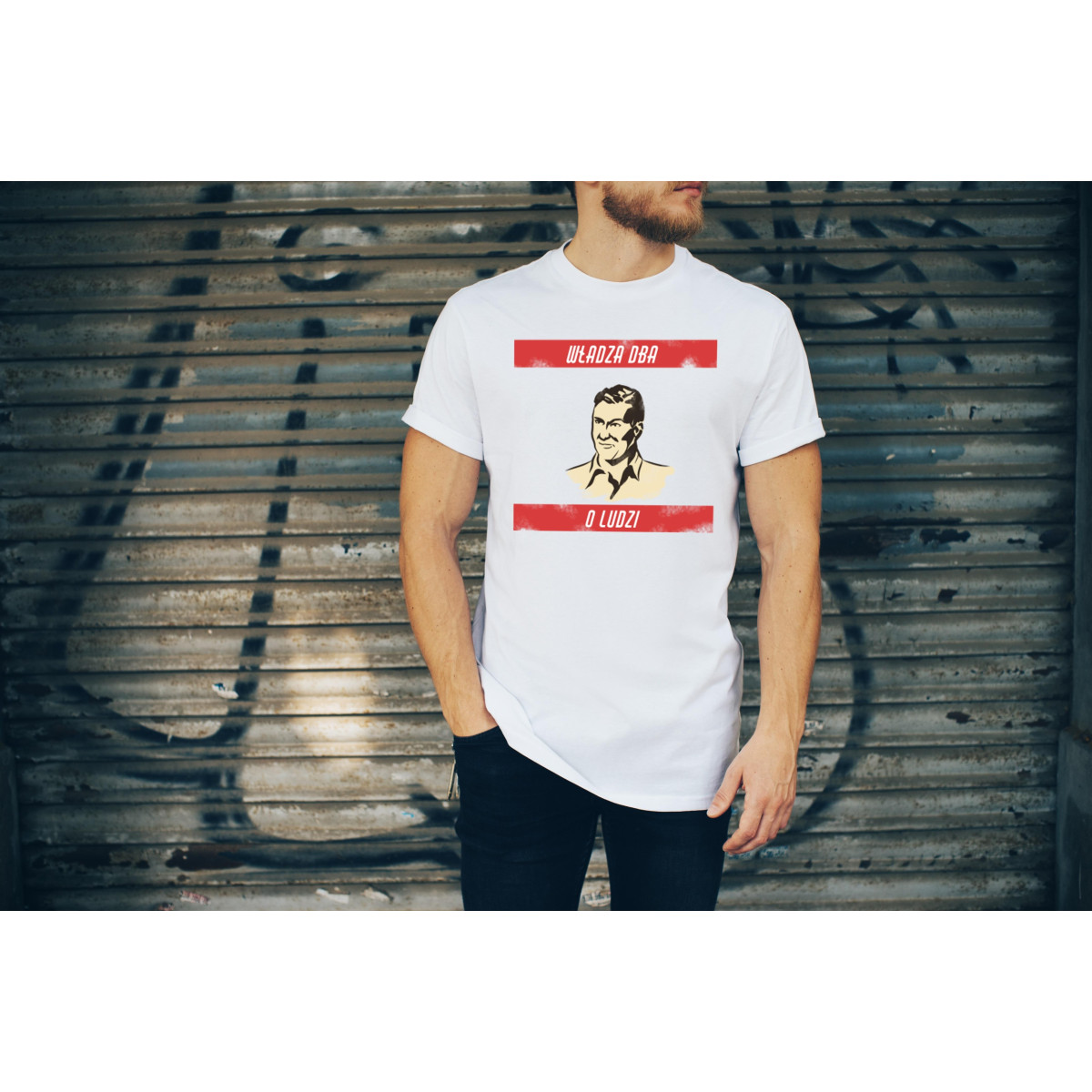 t-shirt władza dba o ludzi