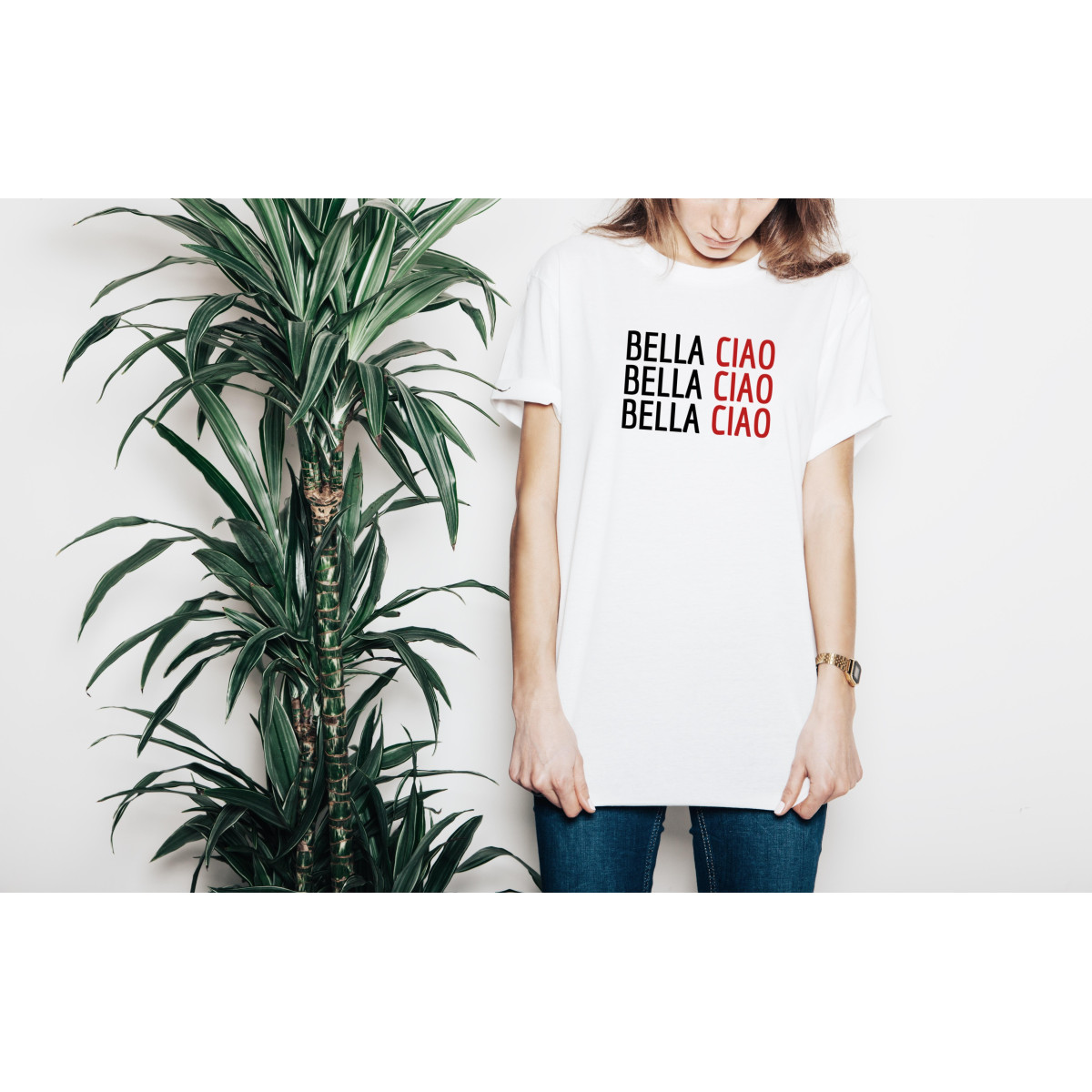 T-shirt lady slim DTG  van gogh