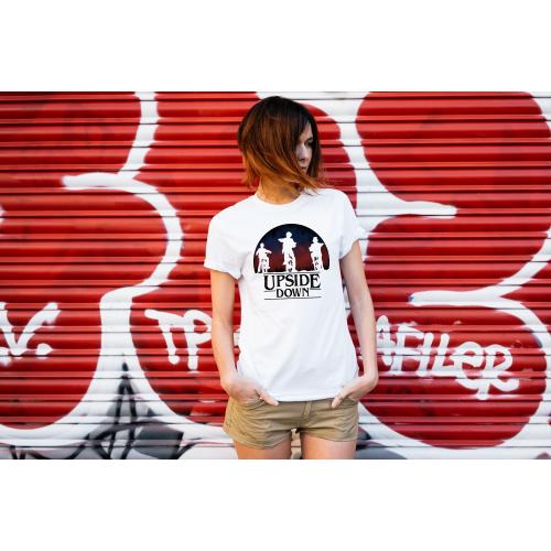 T-shirt lady slim DTG stranger things promise