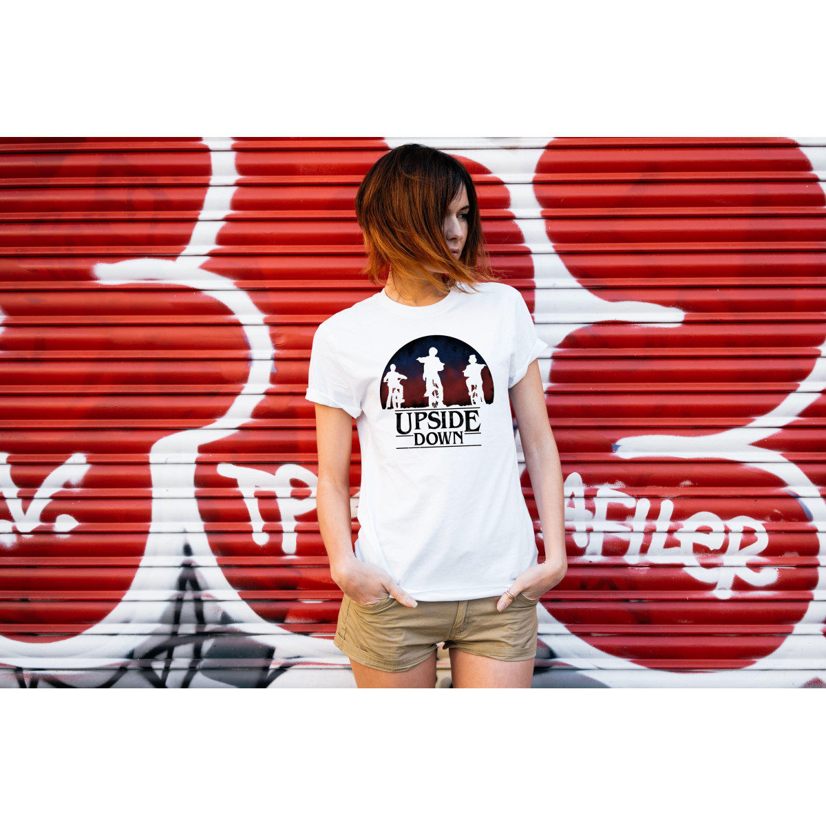 T-shirt lady slim DTG stranger things promise