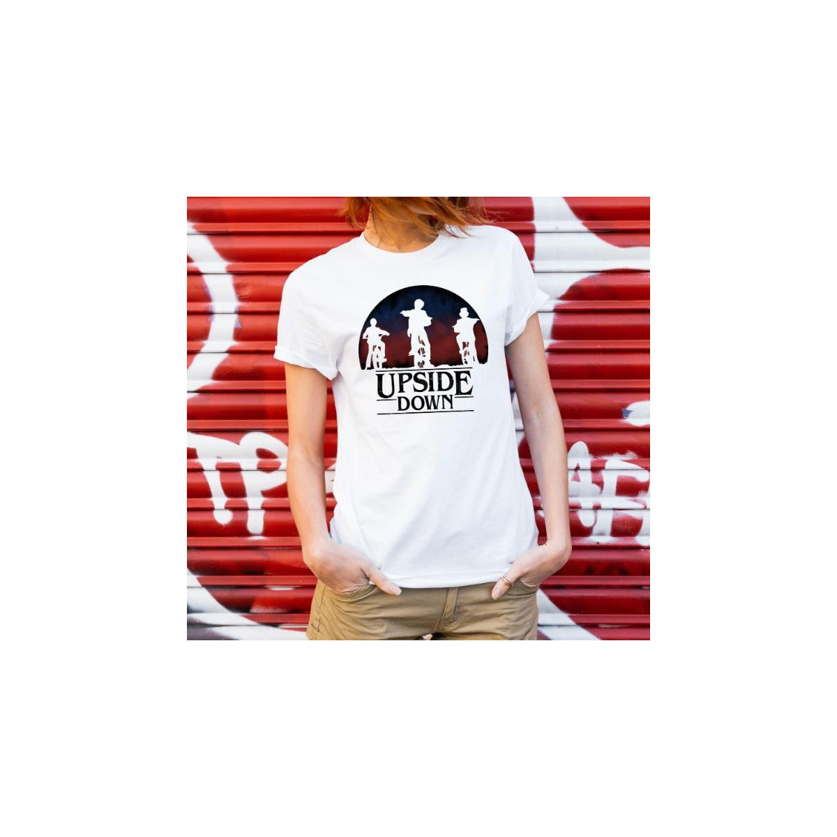 T-shirt lady slim DTG stranger things promise