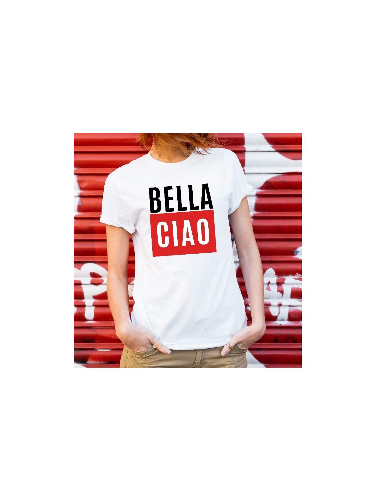 T-shirt lady slim DTG  bella ciao