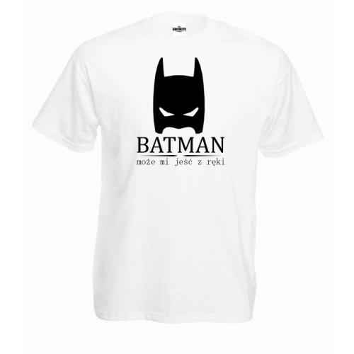 t-shirt batman biało-czarna