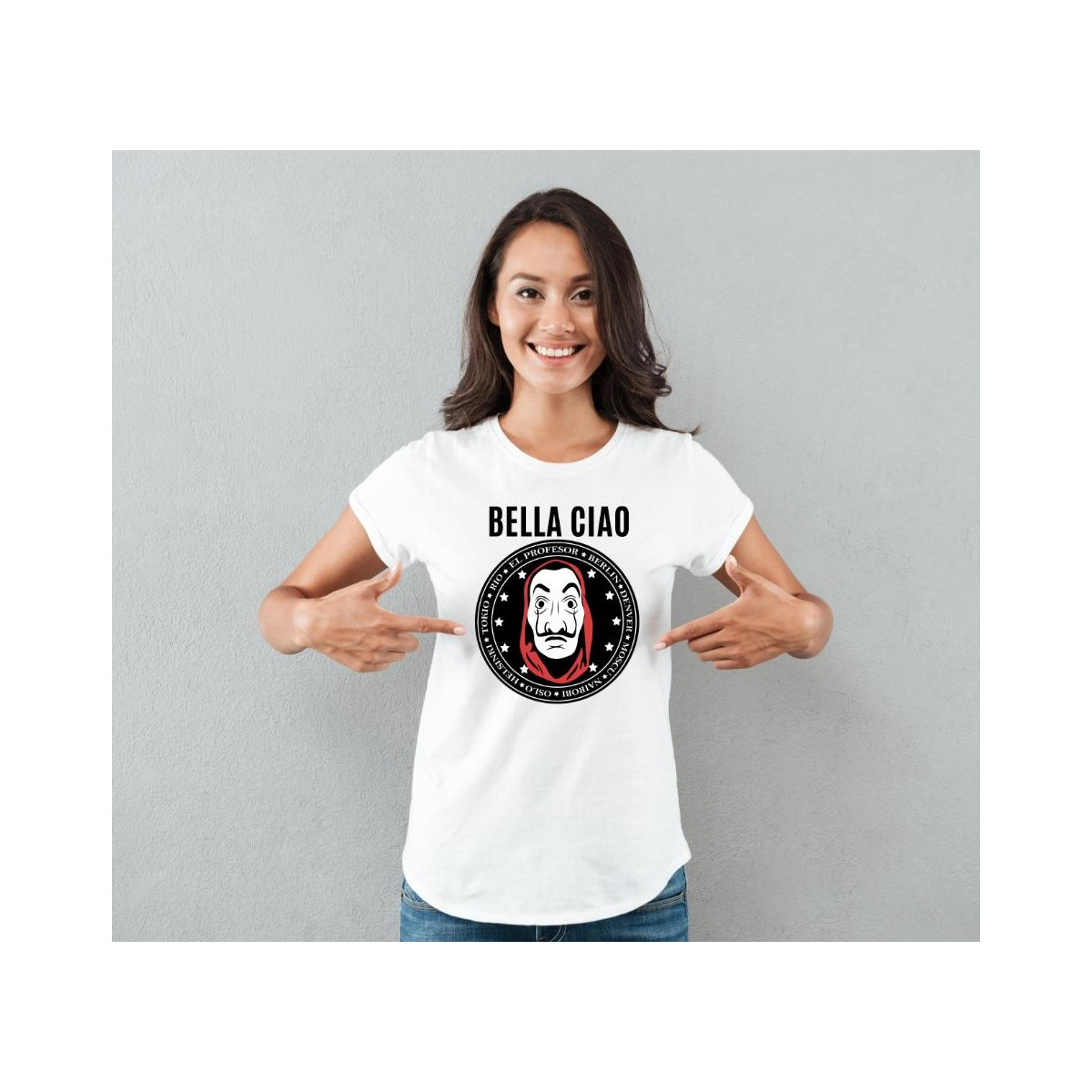 T-shirt lady slim DTG  bella ciao