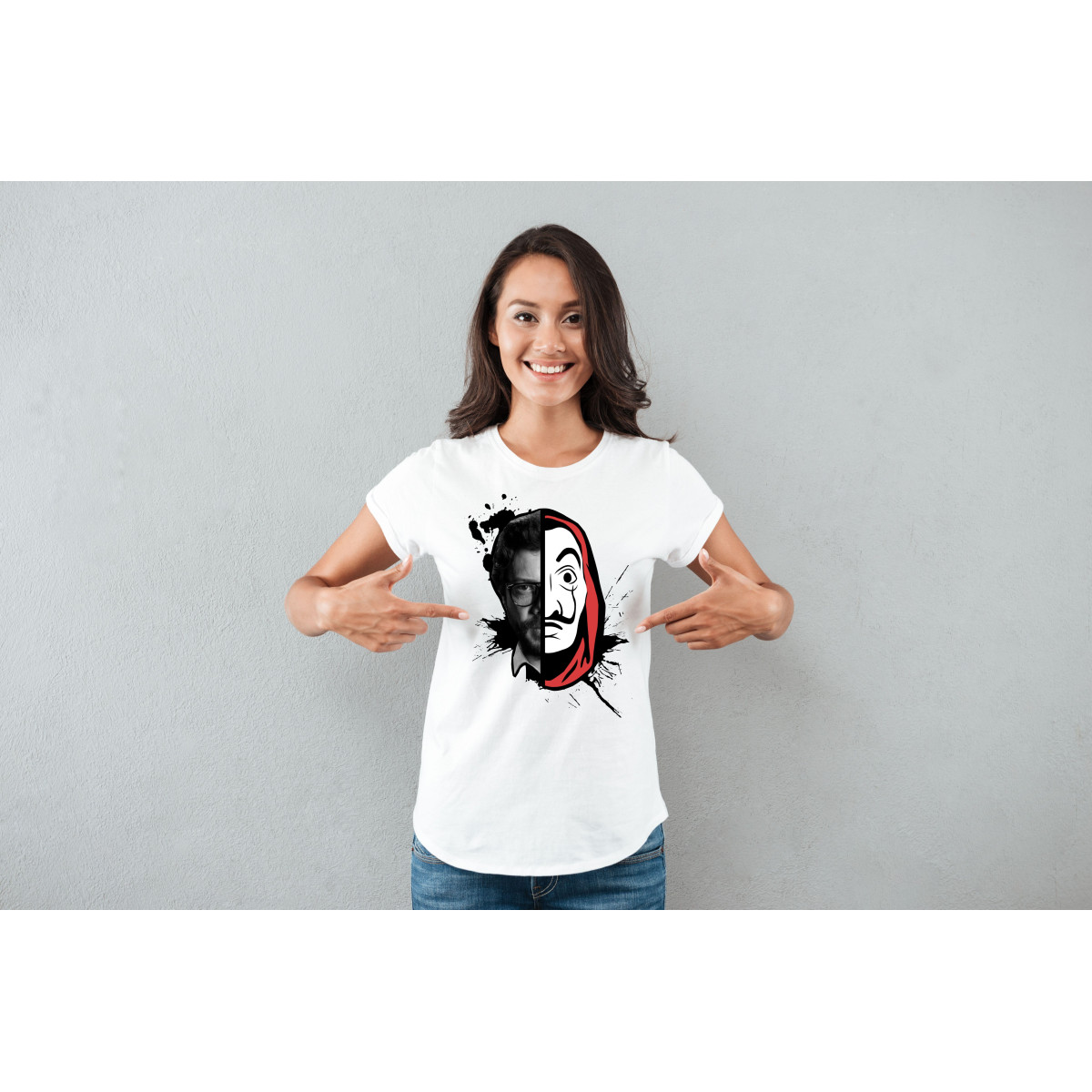 T-shirt lady slim DTG  van gogh