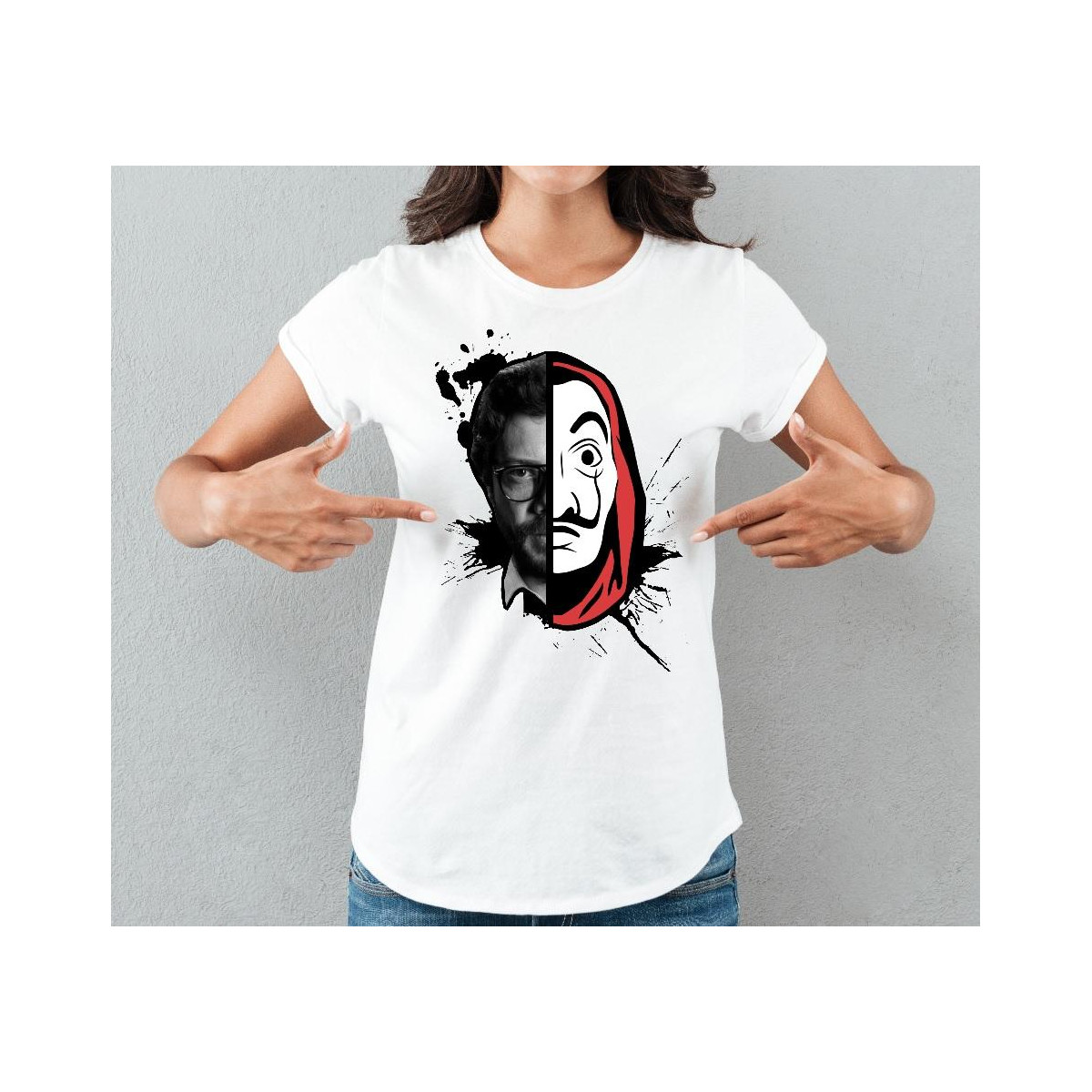 T-shirt lady slim DTG  van gogh