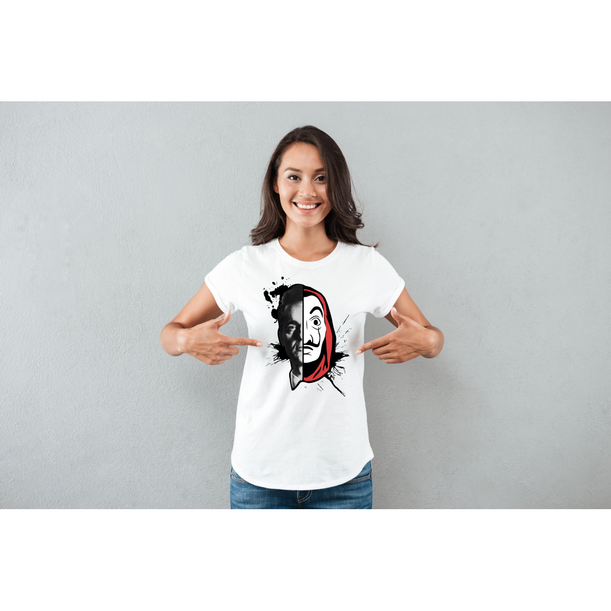 T-shirt lady slim DTG  van gogh