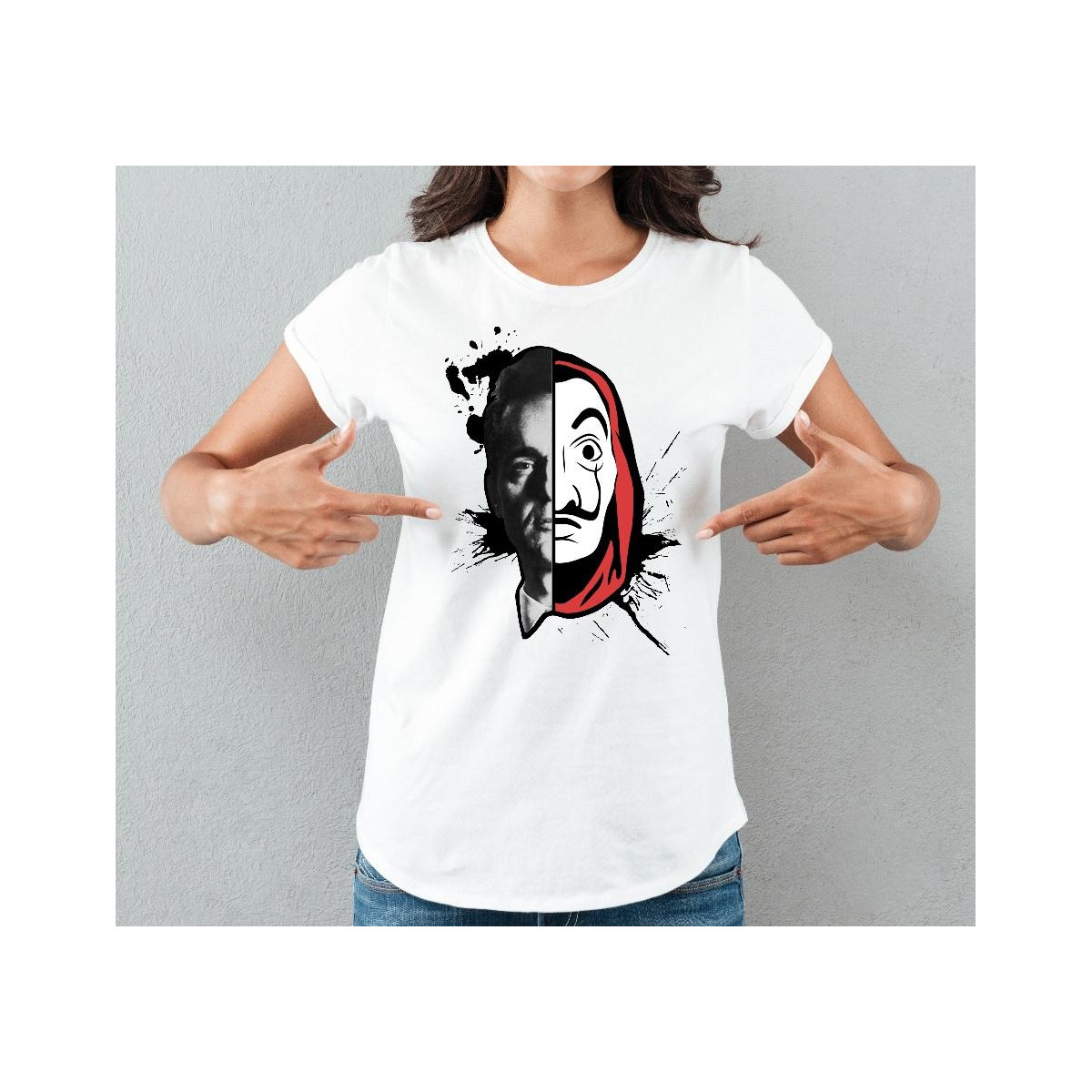 T-shirt lady slim DTG  van gogh