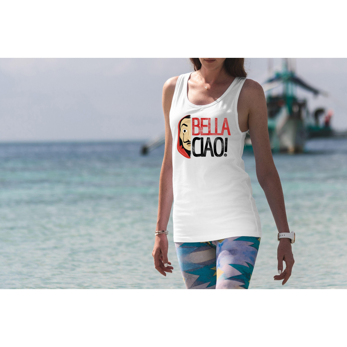 TOP TANK lady La casa de papel maska