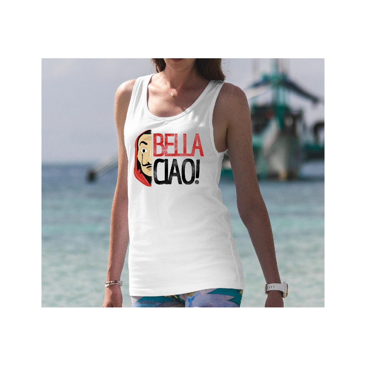 TOP TANK lady La casa de papel maska