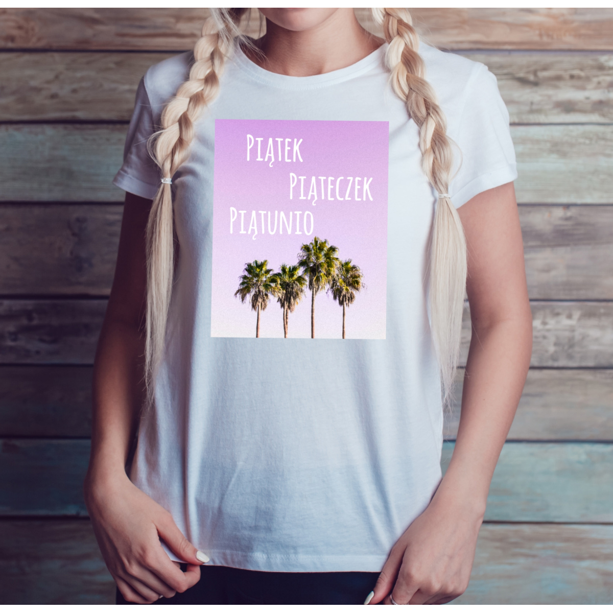 T-shirt lady slim DTG  piątek piąteczek piątunio