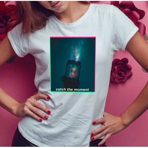 T-shirt lady slim DTG  catch the moment