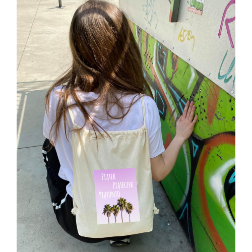 plecak worek ecru DTG piątek piąteczek piątunio