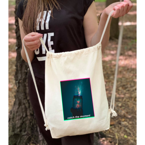 plecak worek ecru DTG catch the moment