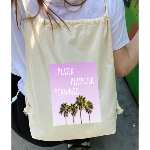 plecak worek ecru DTG piątek piąteczek piątunio