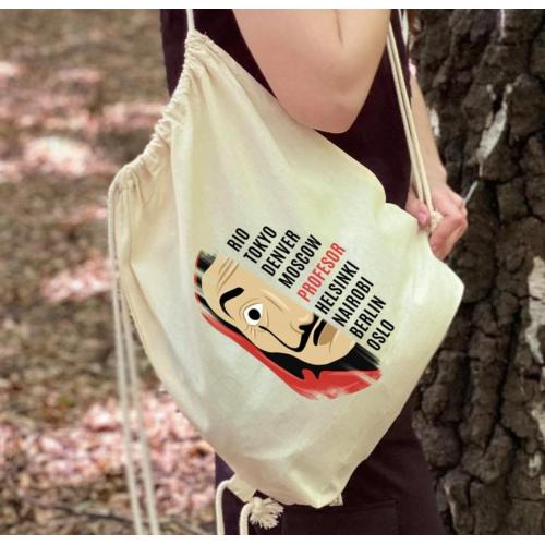 plecak worek ecru DTG  Bella ciao gun