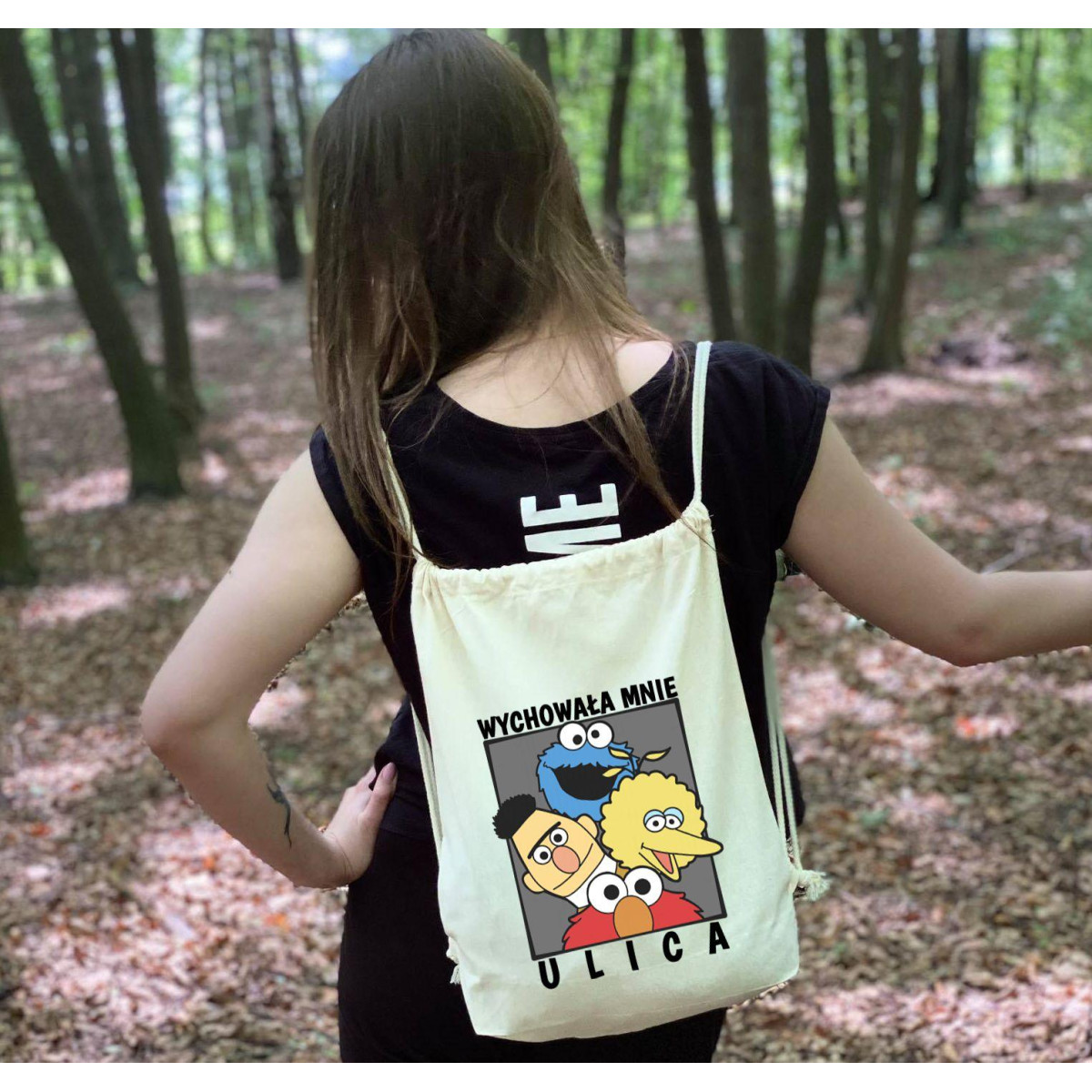 plecak worek ecru DTG kreskówki 1